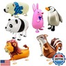 6 Pcs Walking Animal Balloons, Cute Walking Panda Polar Bear Lion Penguin Bunny Squirrel Inflatable Animals Foil Party Balloons, Animal Theme Birthday Party Decorations Supplies