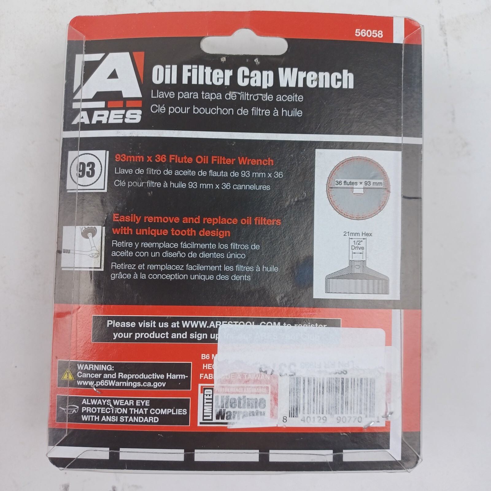 Ares 56058 Oil Filter Wrench for Ford / Motorcraft