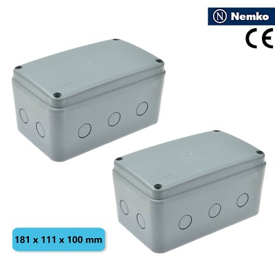 2 Pack IP66 Waterproof Electrical Junction Box Cable Enclosure Project Case ABS