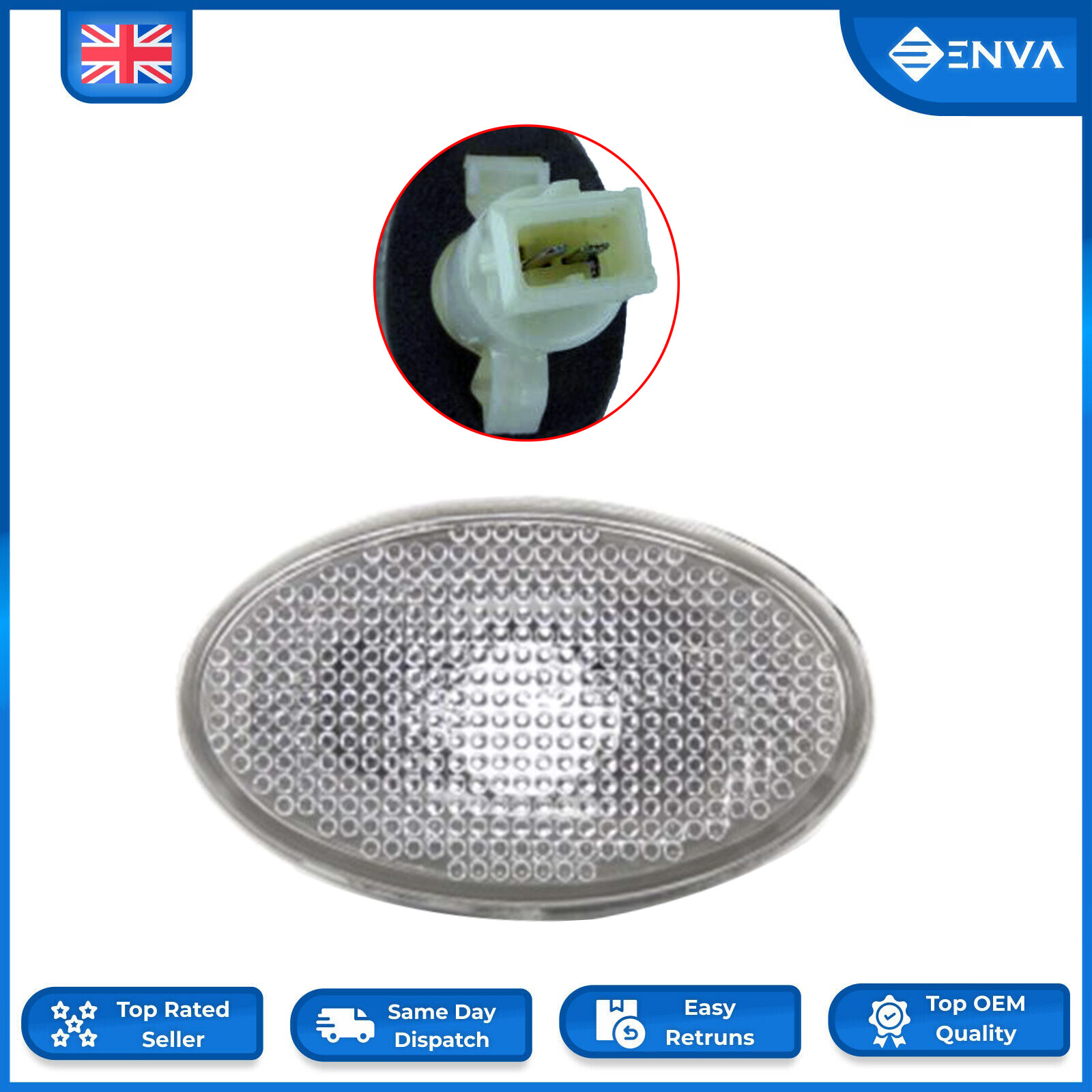 Side Indicator Repeater Light Lamp Pair (LH & RH) for Ford TRANSIT 1991 - 2013