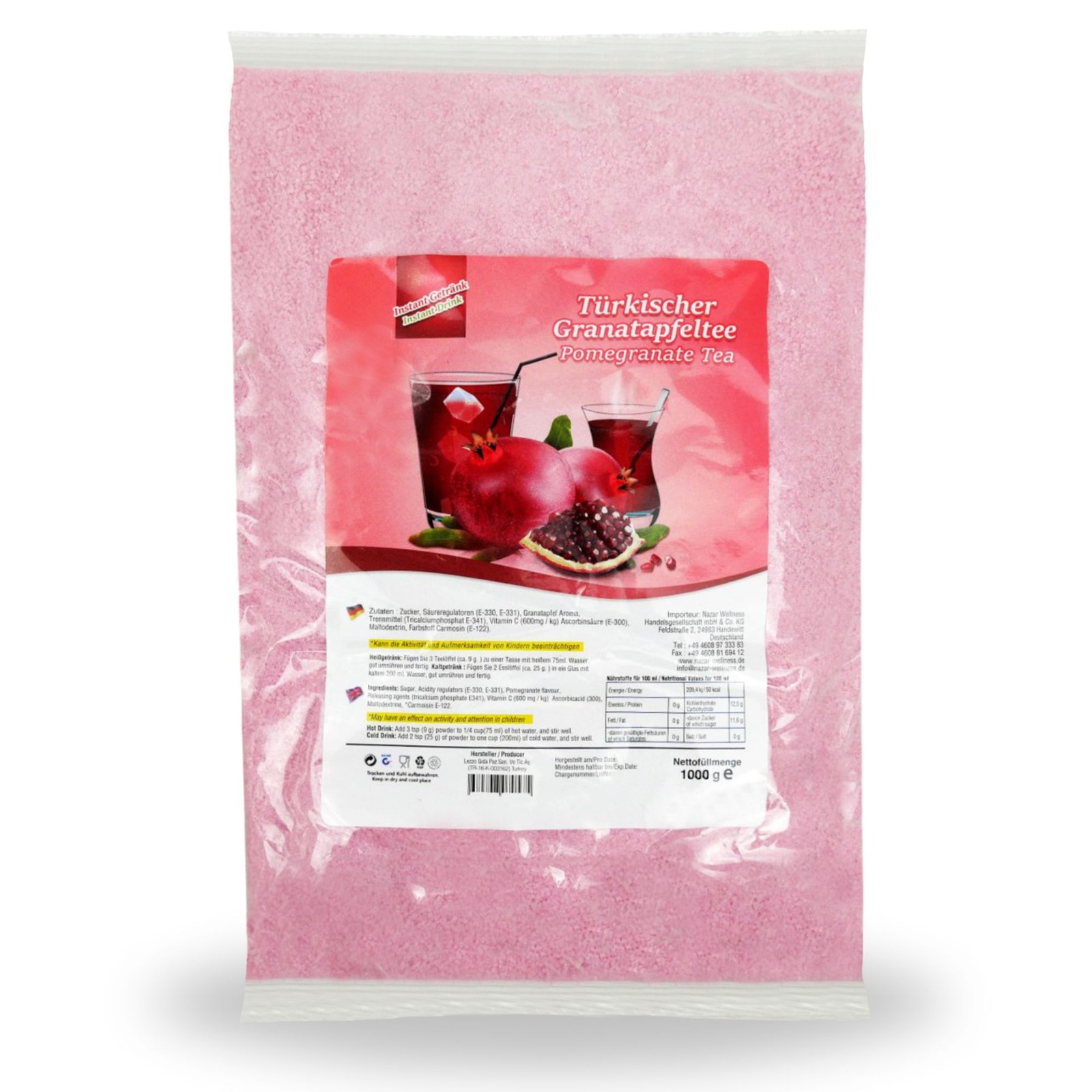 Türkischer Apfeltee Pulver – 1 Kg Grobkörnig, Instant & Lecker (Haltbar Bis 12/2026)