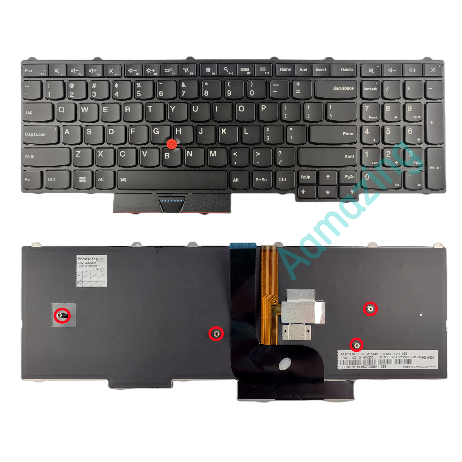 New US Backlit Keyboard for Lenovo Thinkpad IBM P50 P51 P70 P71 00PA288 01HW200