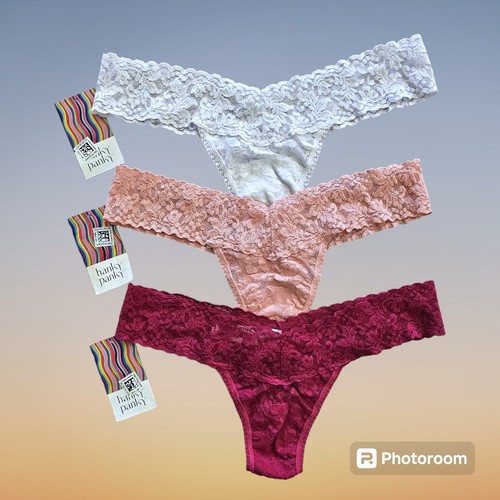 New HANKY PANKY Set Of 3 Signature Lace Low Rise Thong Panty
