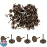 100pcs Heavy Duty Thumb Tacks, Flat Push Pins for Bulletin Board Upholstery Tacks Decorative Nails Thumbtacks for Wall Hanging Photos Home Furniture Sofa Crafts Office DIY Decor (Bronze)