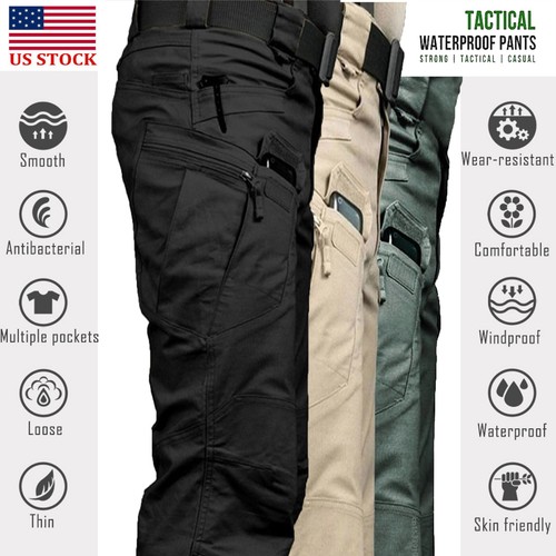 Tactical Cargo pants Men Work Pants Combat Outdoor Waterproof Hiking Trousers US