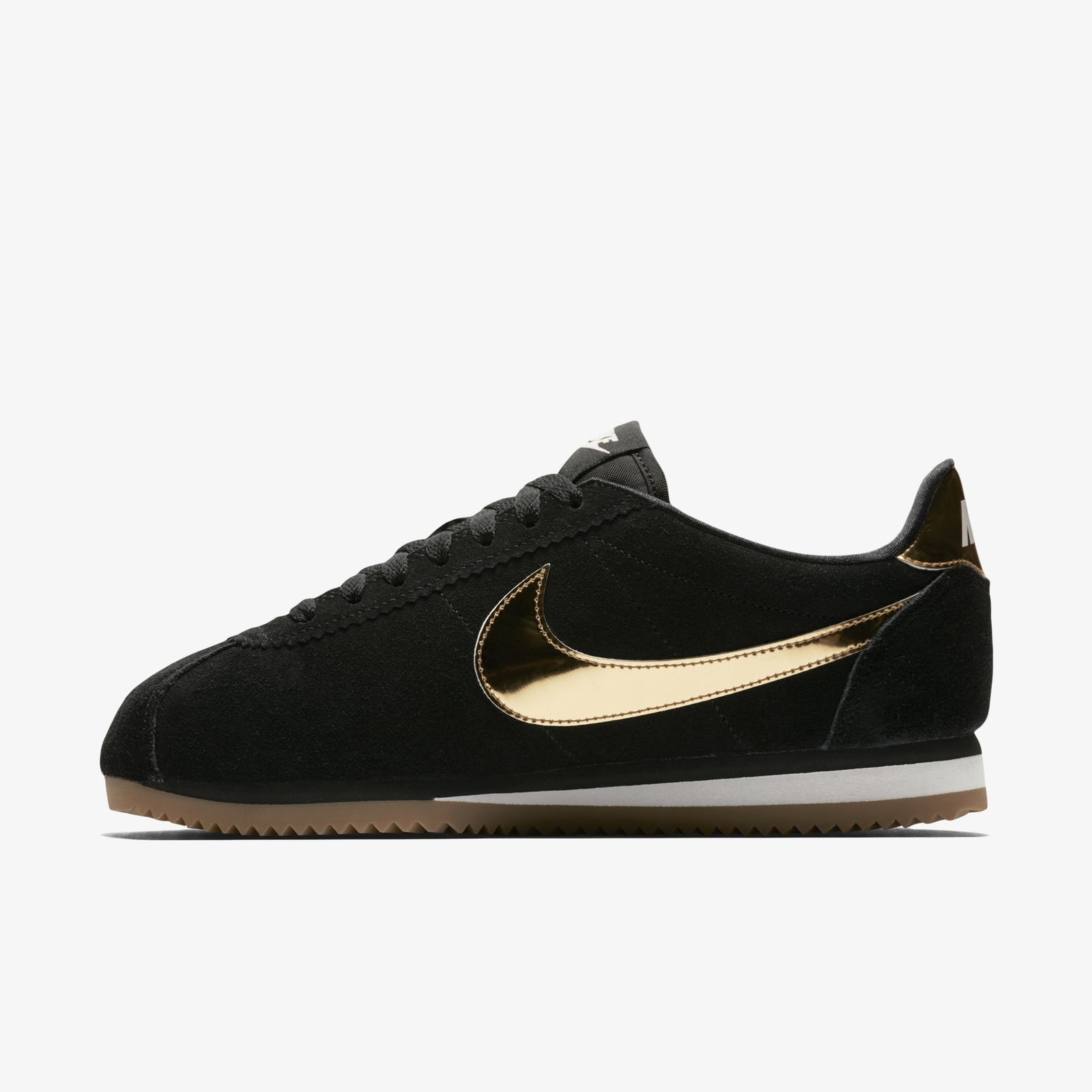 nike classic cortez se black metallic gold