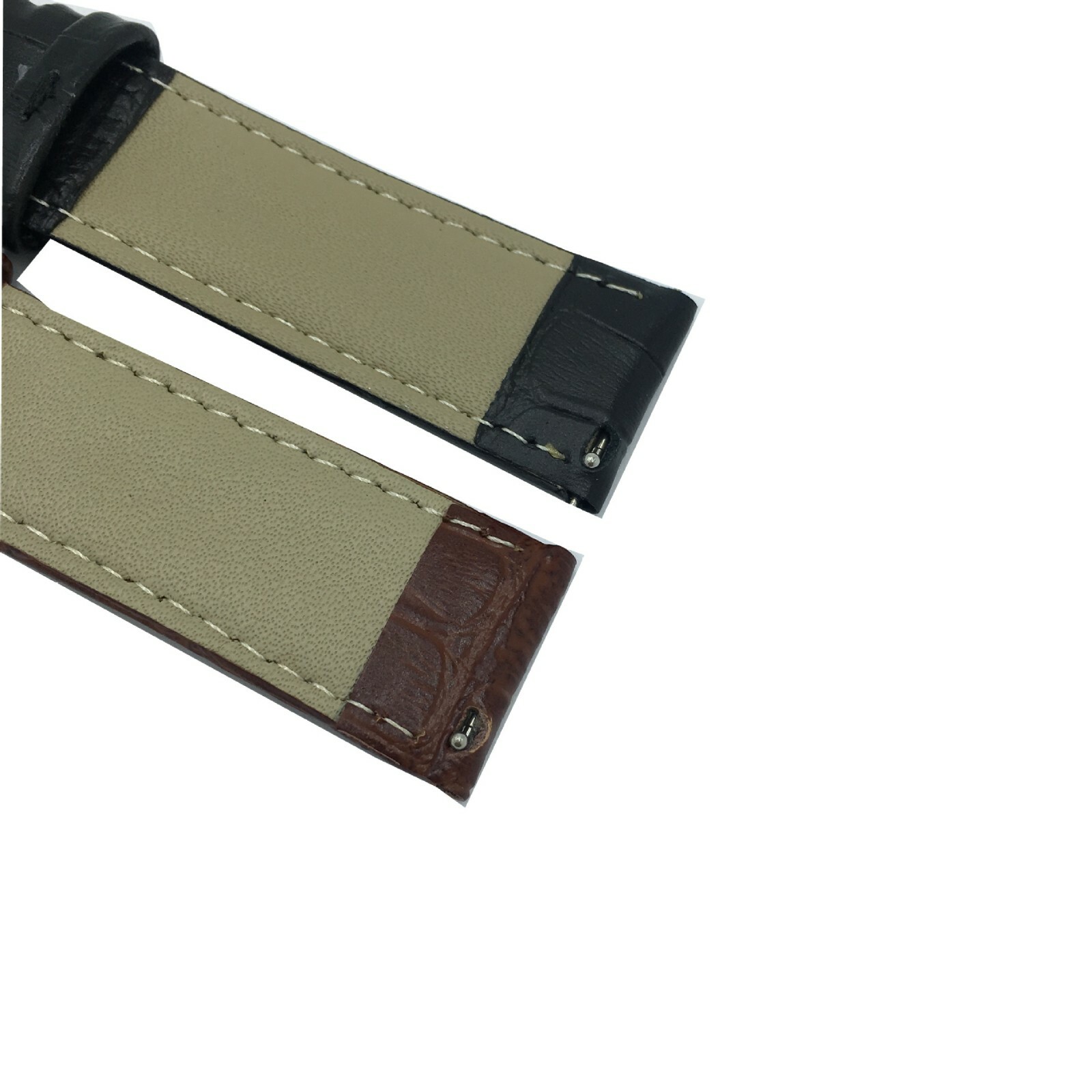 18mm 20mm 22mm Quick Fit Alligator Grain Genuine Leather Watch Band Strap