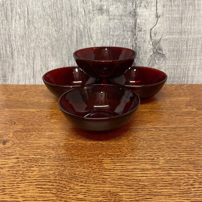 RUBY RED Set of 4 Dessert/Berry Bowl 4-5/8 