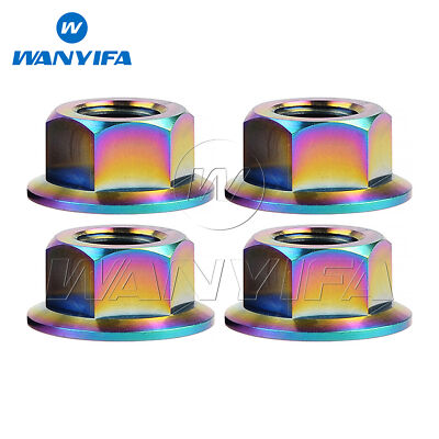4pcs Titanium Nuts Flange Hex Nut M5 M6 M8 M10 M12 M14 M16 Gr5 Ti Bolt Fasteners