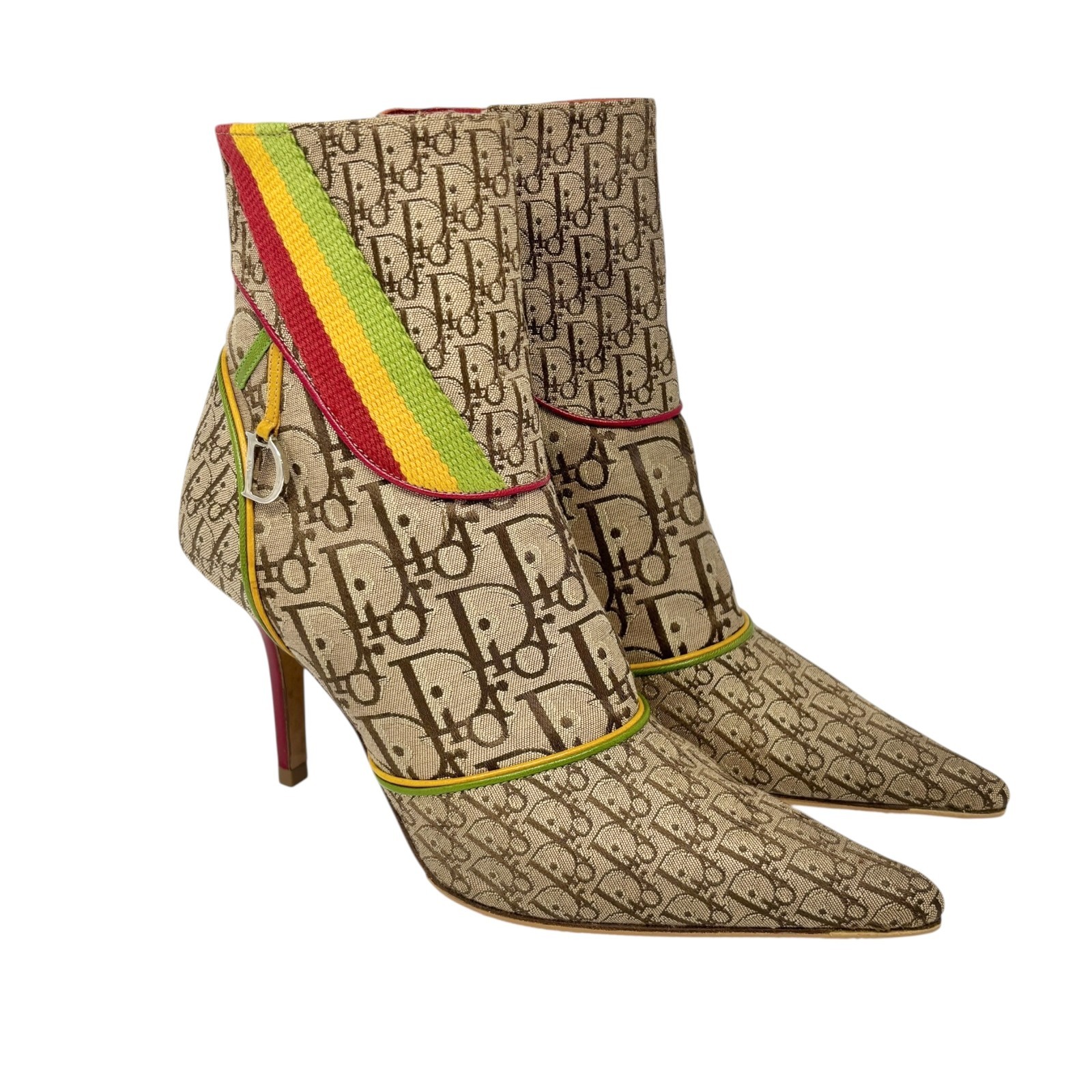 ディオール ローファー 靴 トロッター 【新品★付属品完備】正規品 ヴィンテージ Christian Dior Vintage Trotter Monogram Short Boots Heels