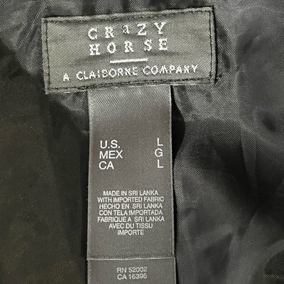 Crazy Horse  by Claiborne CO Men's Black Zippered Lightweight Jacket Sz L