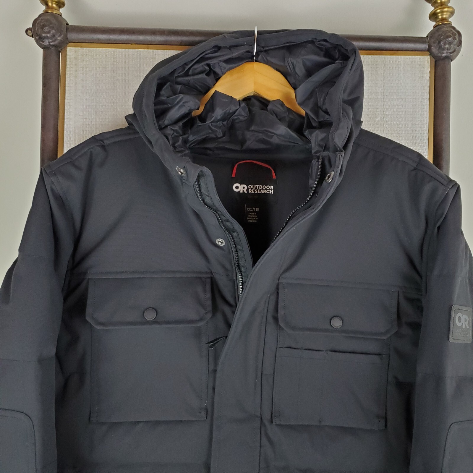 Pre-owned Outdoor Research $349  Size 2xl Mens Jacket 700 Duck Down Canvas Coat Black