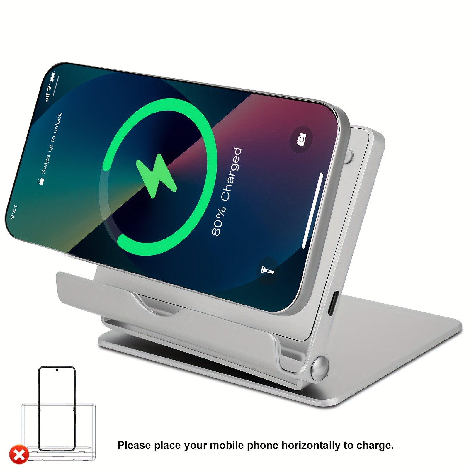 Sturdy Zinc-Alloy Universal Stable Modern 15W Wireless Fast Charging Phone Stand