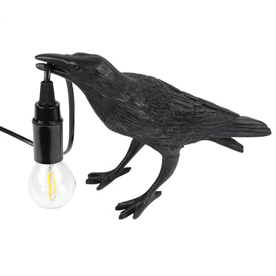 Raven Table Lamp Wall Sconce Light Novelty Bird Resin Crow Bedside Night Lights