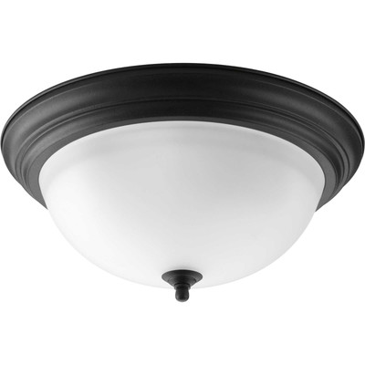 Progress Lighting P3926 Melon 3 Light Flush Mount Ceiling Fixture - Black