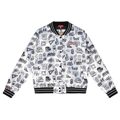 

Женская атласная куртка Mitchell - Ness белого/черного цвета NBA Chicago Bulls Doodle, White/black