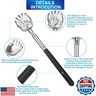 Oversized Back Scratcher Set, 2 Pack Portable Extendable Stainless Steel Telescoping Massage Tool, Gift/Stocking Stuffers for Men Women