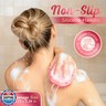 SILKLE Double-Sided Shower Loofah - Gentle Exfoliating Body Scrubber and Shower Scrubber for Men and Women, Non-Slip Silicone Grip, Soft Mesh and Firm Sides, 2-in-1 Bath Sponge and Loofah - 2 Pack, Pink