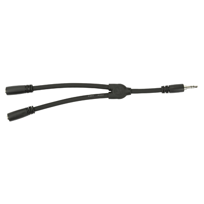 Pig Hog Solutions PY-35235F 6" Y Cable, Stereo 3.5mm(M)-Dual 3.5mm(F)