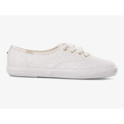 Keds Women Champion Sequins Sneaker Off White 9 W Fashion Sneakers Canvas