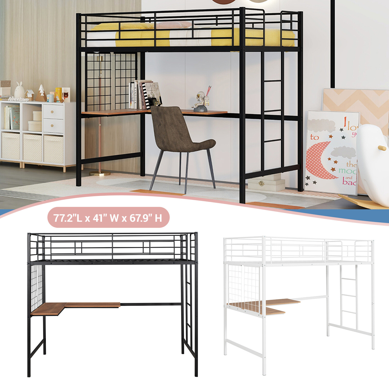 S With Desk Platform And Metal Grid