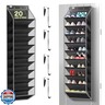 Kotkn 10 Tier Over The Door Organizer - Heavy Duty Hanging Storage Rack with Sturdy Oxford Fabric, Holds 20+ Pairs of Footwear, Boots and Sneakers, Saves 50% Closet Space (Black)