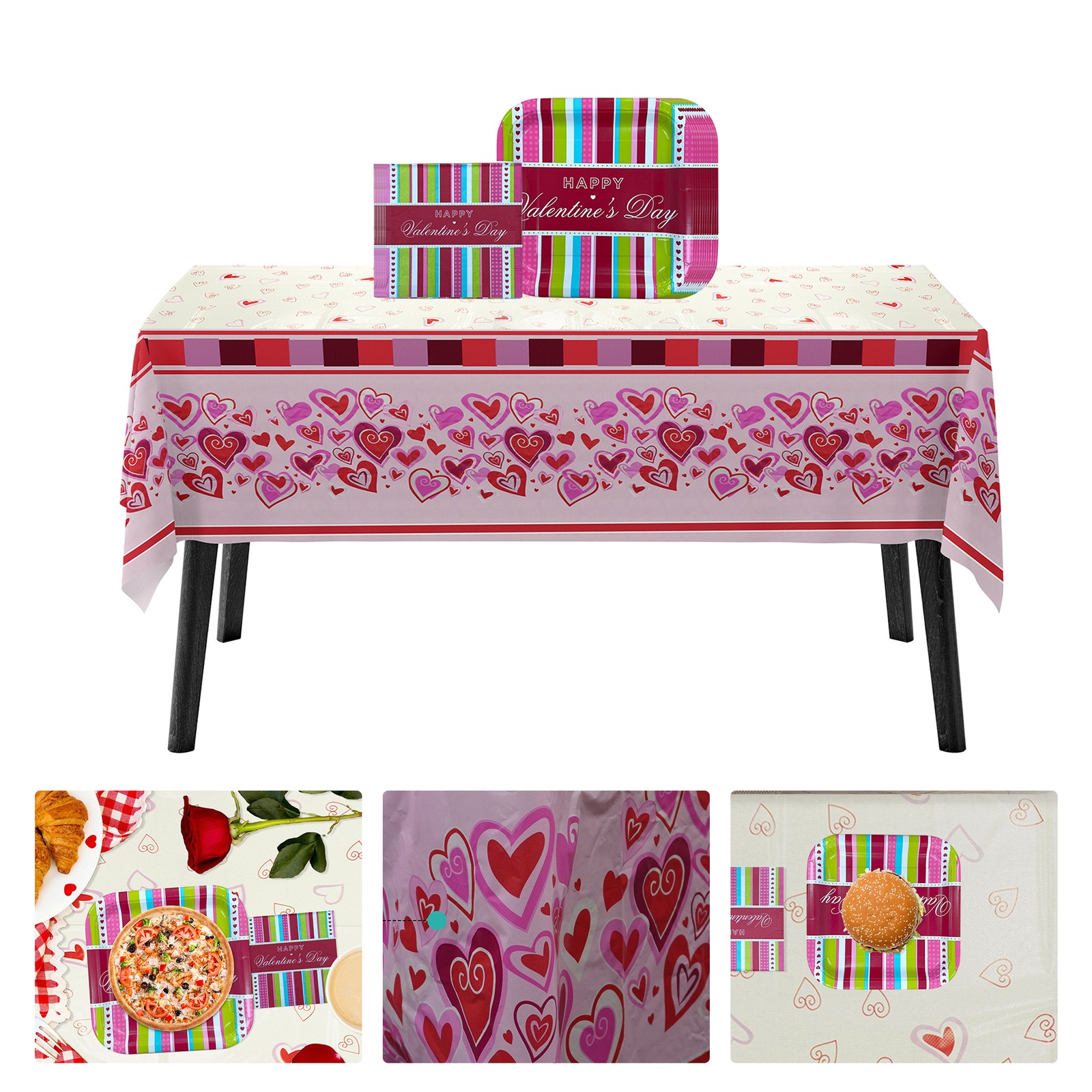 Trimming Shop Valentinstag Party Geschirr Set Tischdecke Servietten Teller