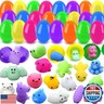 24 PCS Plastic Easter Eggs Filled with 24 PCS Mochi Squishy Toys for Kids, Perfect for Easter Egg Hunt Game, Easter Basket Fillers, Easter Party Favor Supplies