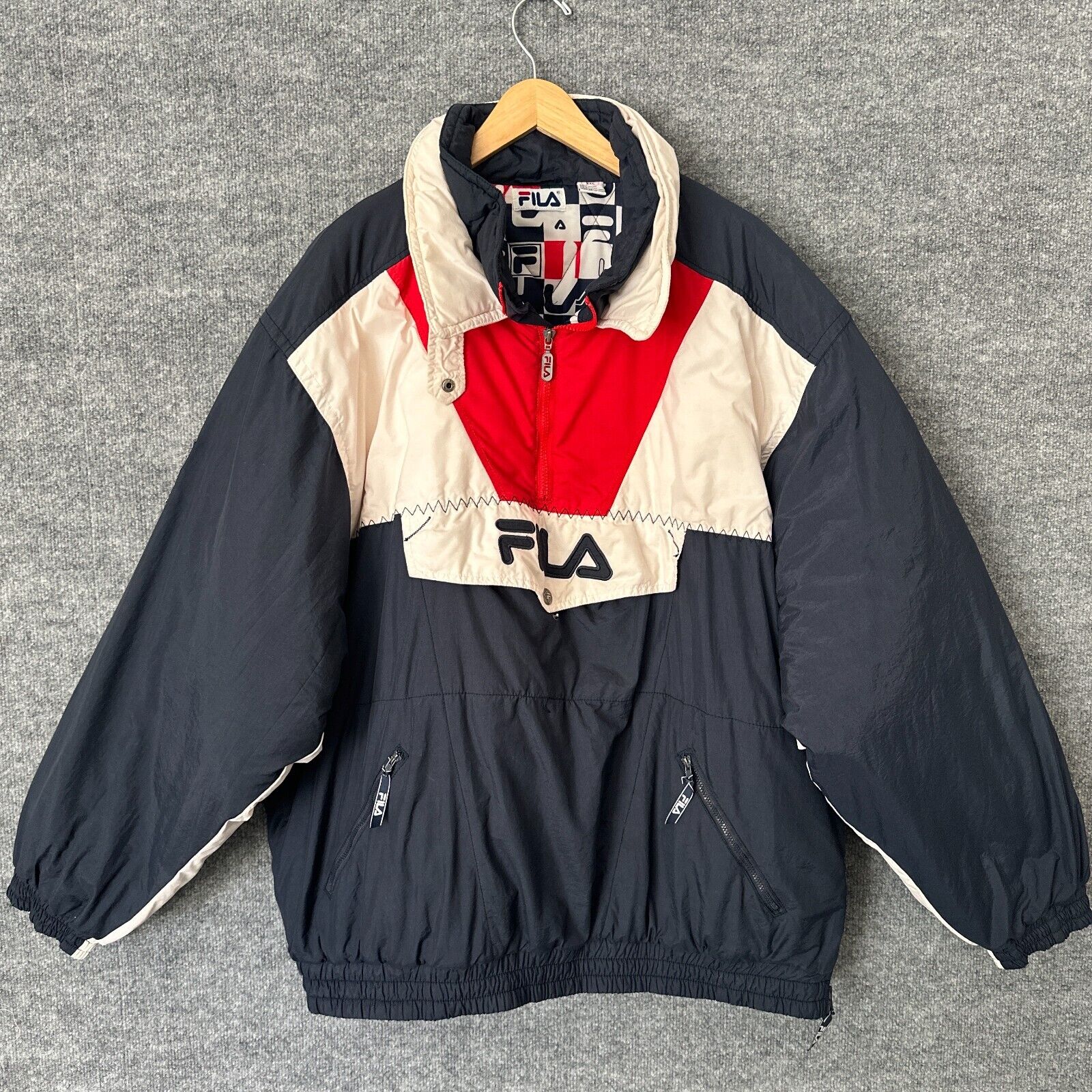 Vintage 90s Fila Jacket Mens 2XL Blue International Gear Vintage 90s Fila Jacket Mens 2XL Blue International Gear