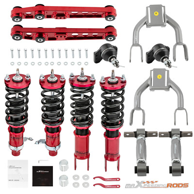 Coilovers + Lower Control Arm Front Upper Rear Camber Kits For Honda Civic 92-95