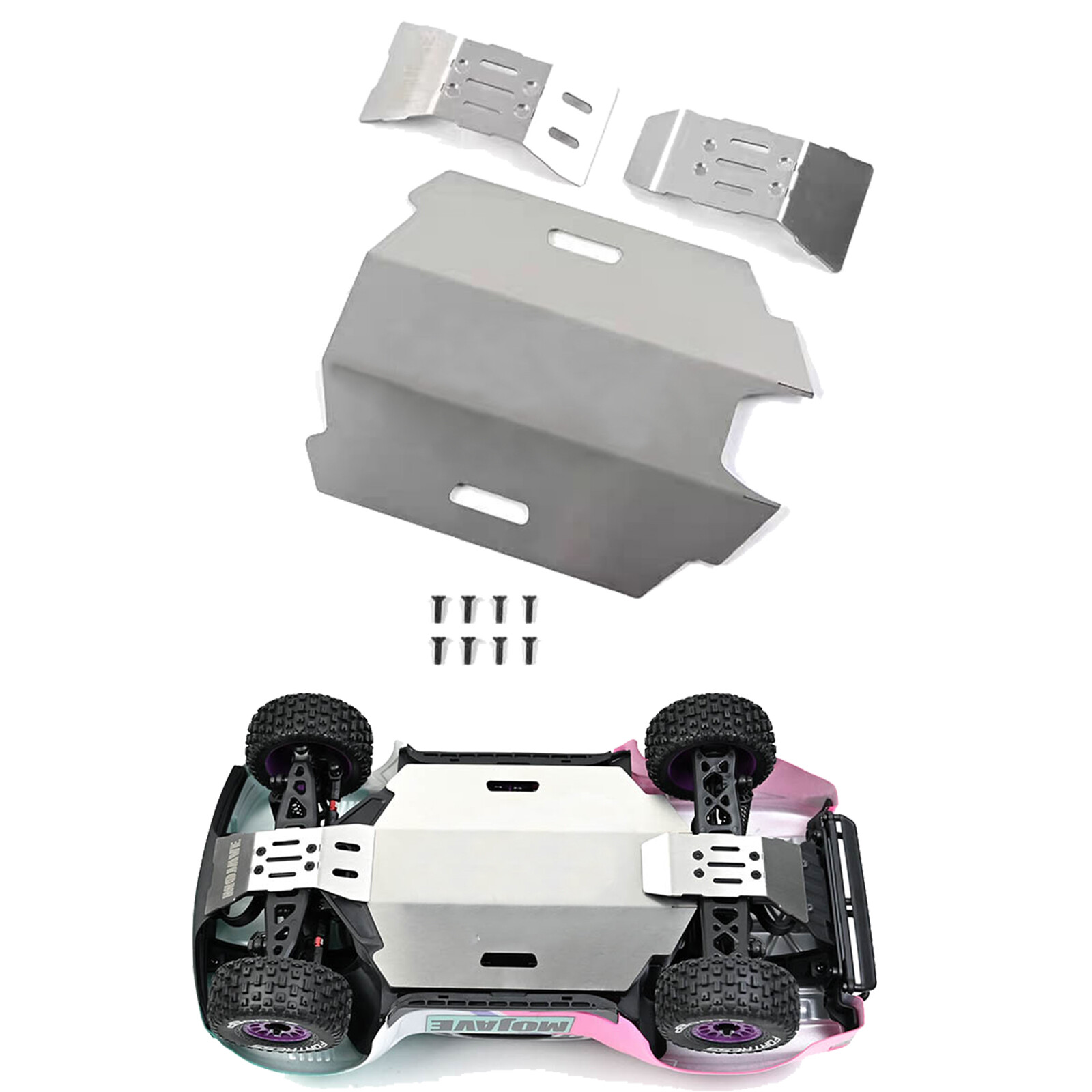 Stainless Steel Front&rear Skid Plate+Chassis Armor for