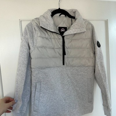 Pre-owned Canada Goose Hybridge Muskoka Pullover Sweater Black Label 1/2 Zip Sz Large In Gray