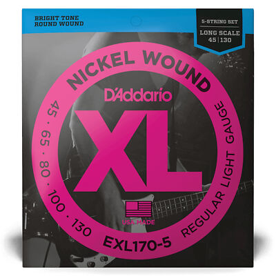 D'addario 1 Set EXL170-5 String Bass Strings Electric Long Scale