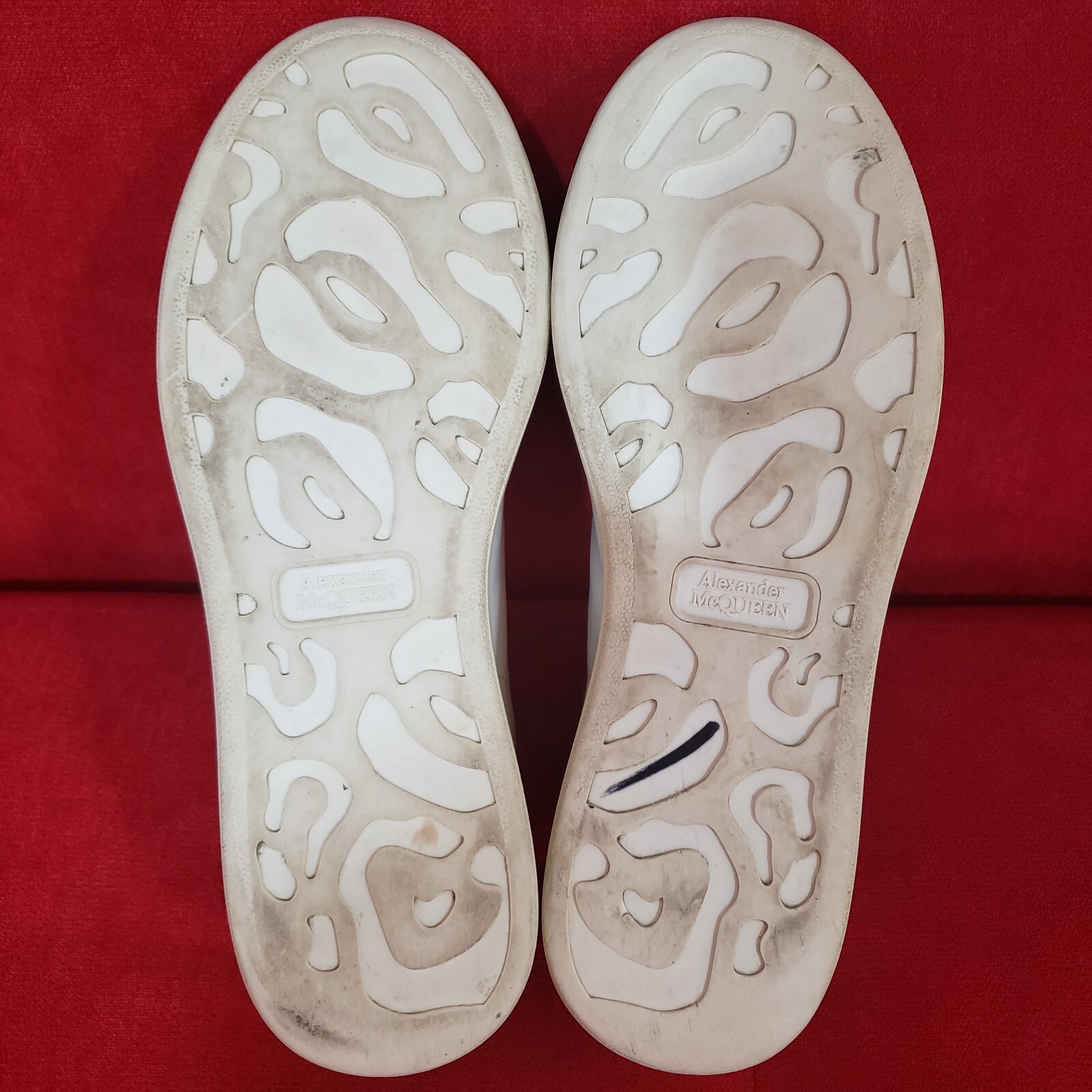 Alexander McQueen Lerry White Leather Shoes logo Trainers Sneakers US 10 EU 43