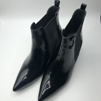 NEW Anine Bing Black Patent Stevie Boots Size 39