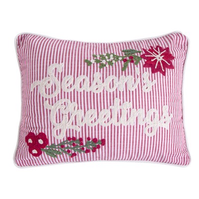 Villa Lugano Sleigh Bells Seasons Greetings Fur Pillow - Levtex Home