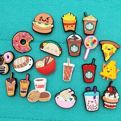 Fast Food Coffee Donut 20pcs Shoe Charms Croc Jibbitz Bracelet Garden