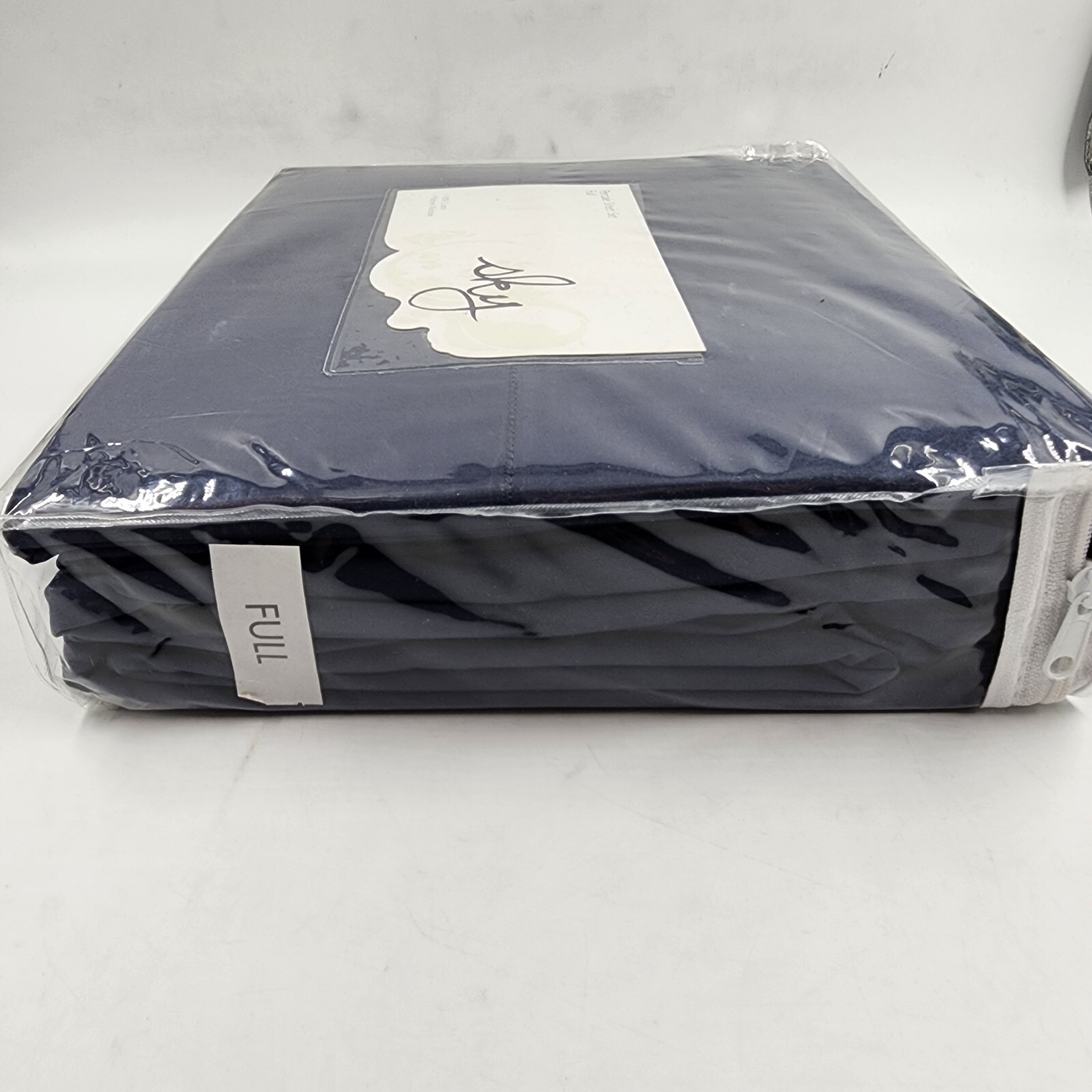 Sky Percale 4 Piece Full Sheet Set 54in x 75in Navy 2 Standard Pillowcases - Picture 7 of 12