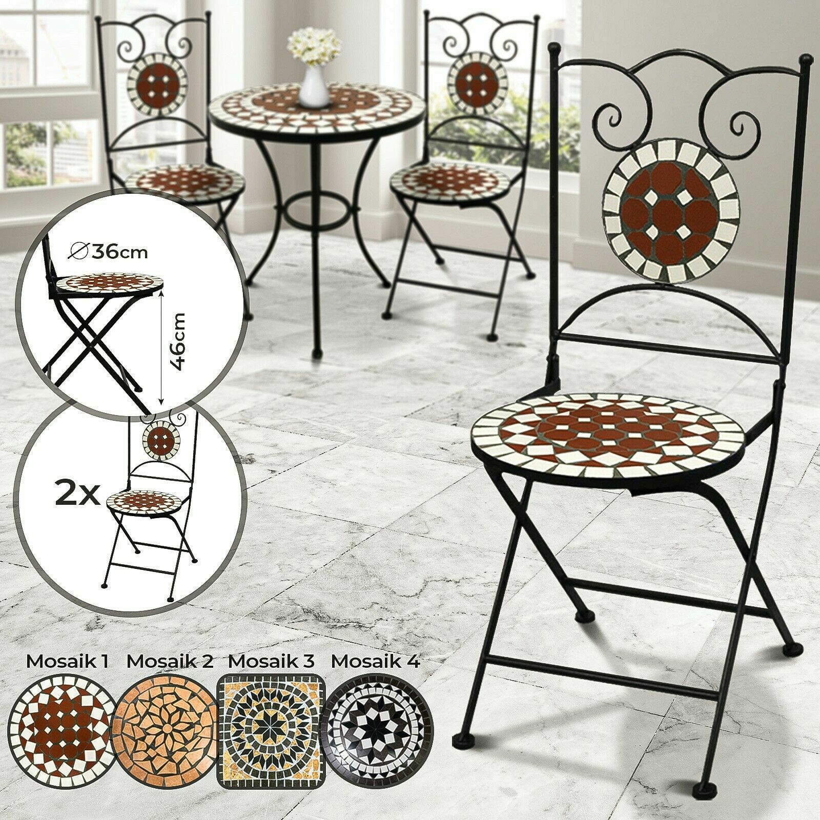 Tuinmeubelen Tuin En Terras 2 Stuhle Mosaik Balkonmobel Set Garten Bistro Sitzgarnitur Tisch Gamestingr Com