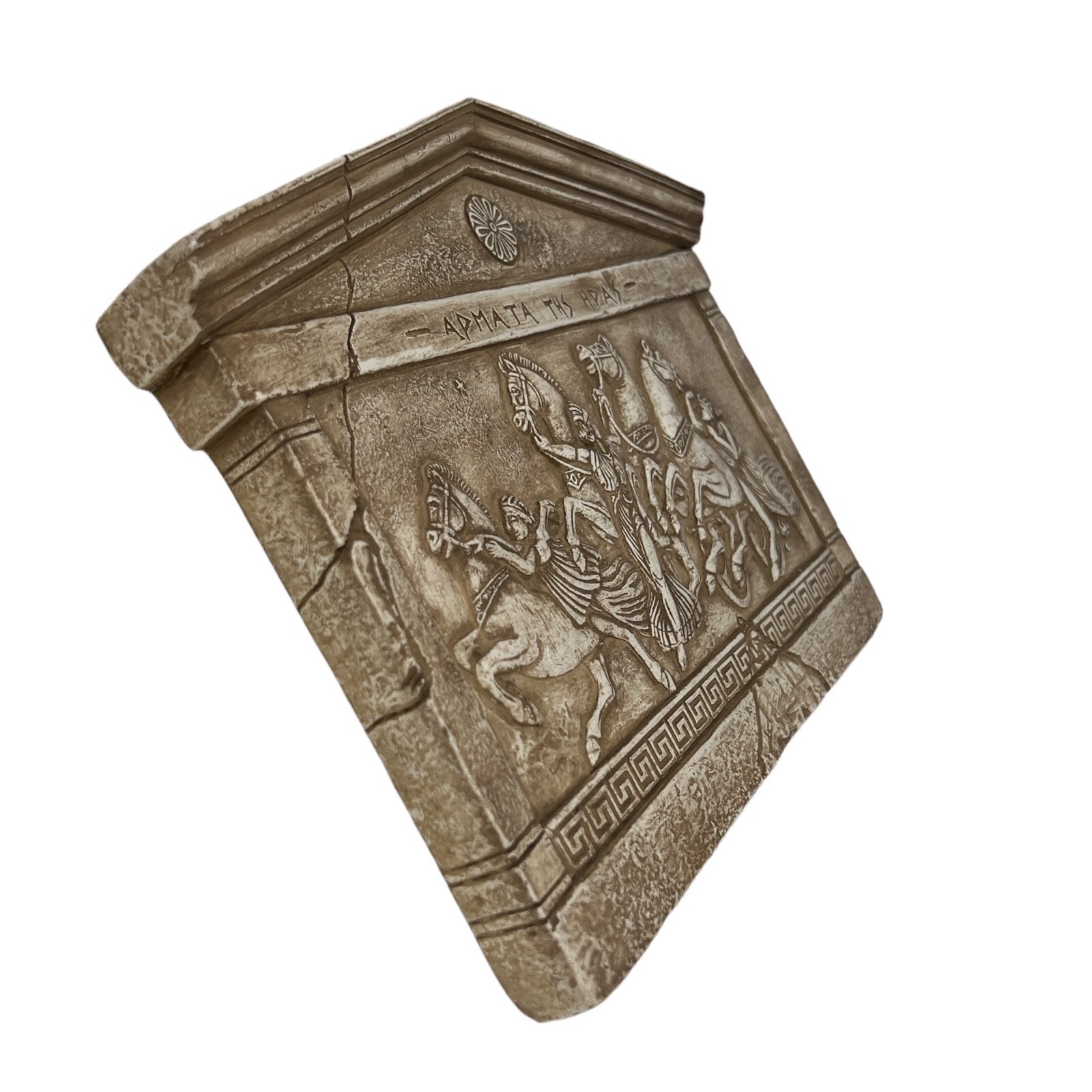 Hera's Chariots Bas Relief Ceramic Wall Decor Ancient Greek Statue Sculpture