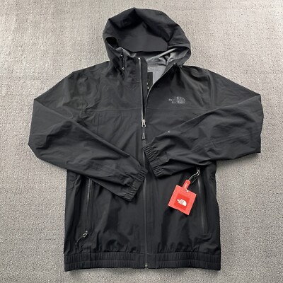 North Face Jacket Adult Small Black Full Zip Long Sleeve Soft Shell Raincoat Men