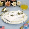 SETUP 100-Piece Gold Trim Plastic Dinnerware Set – 50 10.25