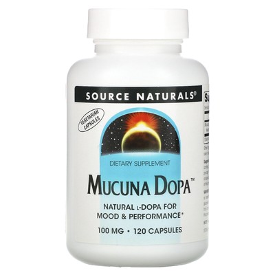 Source Naturals Mucuna Dopa 100 мг 120 капсул без молочных продуктов, без яиц,