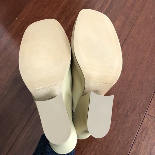 Pre-owned Bottega Veneta Final $  90 Leather Napa Platform Slide Cane Sugar Eu38.5 Us8.5