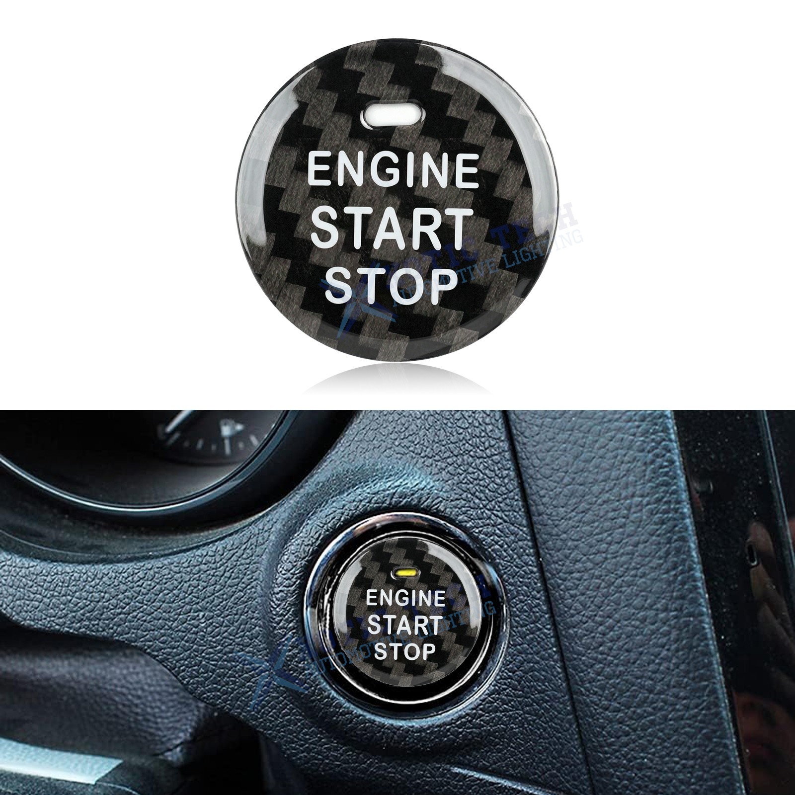 Real Carbon Engine Push Start Stop Button Cover For Subaru BRZ Crosstrek WRX STI