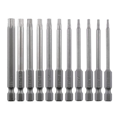VESTTIO Security Torx Screwdriver Bit Set 11PCS 1/4 Inch Hex Shank 3 Inch/75 ...