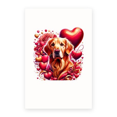 DistinctInk Valentine's Day Greeting Card - Golden Retriever