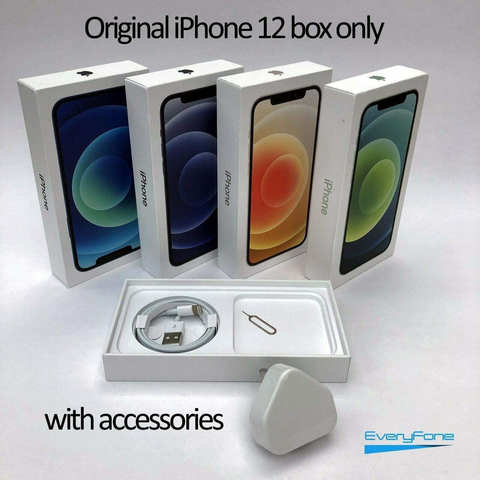 Original iPhone 12 box with Accessories 64GB 128GB 258GB Original iPhone 12 box with Accessories 64GB 128GB 258GB