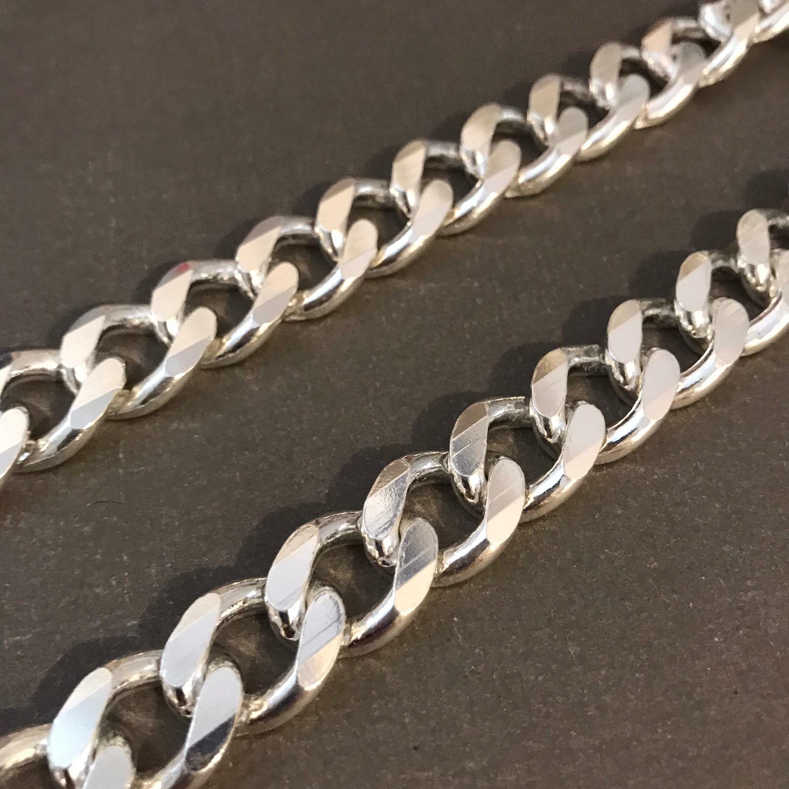 Pre-owned Handmade Mens Cuban Tight Curb Chain Necklace 925 Sterling Silver 159gr 14mm 28inch