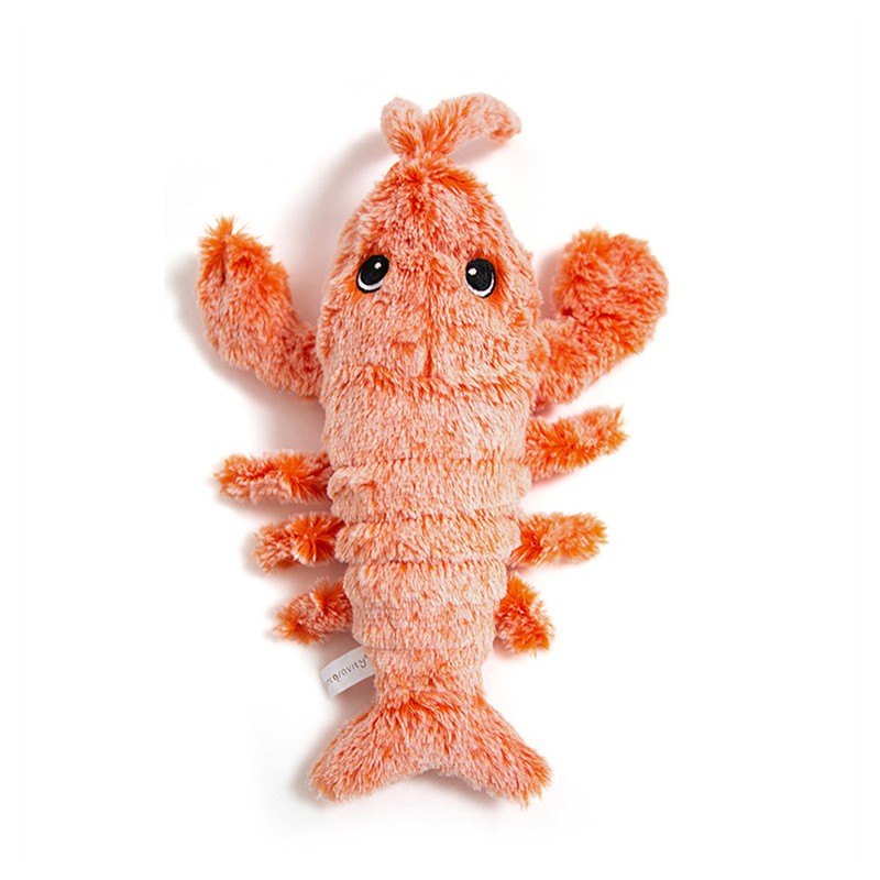 Pet Electric Jumping Shrimp USB Charging Simulation Lobster Funny Cat Plush
